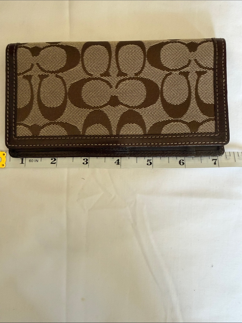 Coach Brown Signature Canvas Long Wallet - Picture 6 of 7